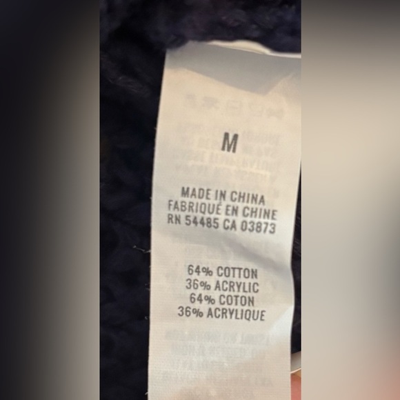 Aerie Chunky Knit Crochet Sweater Tank Top Women's Size Medium Navy Boho Racer - Picture 4 of 6